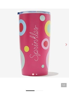 NIB Sprinkles Pink Party Tumbler - Insulated Beverage Cup